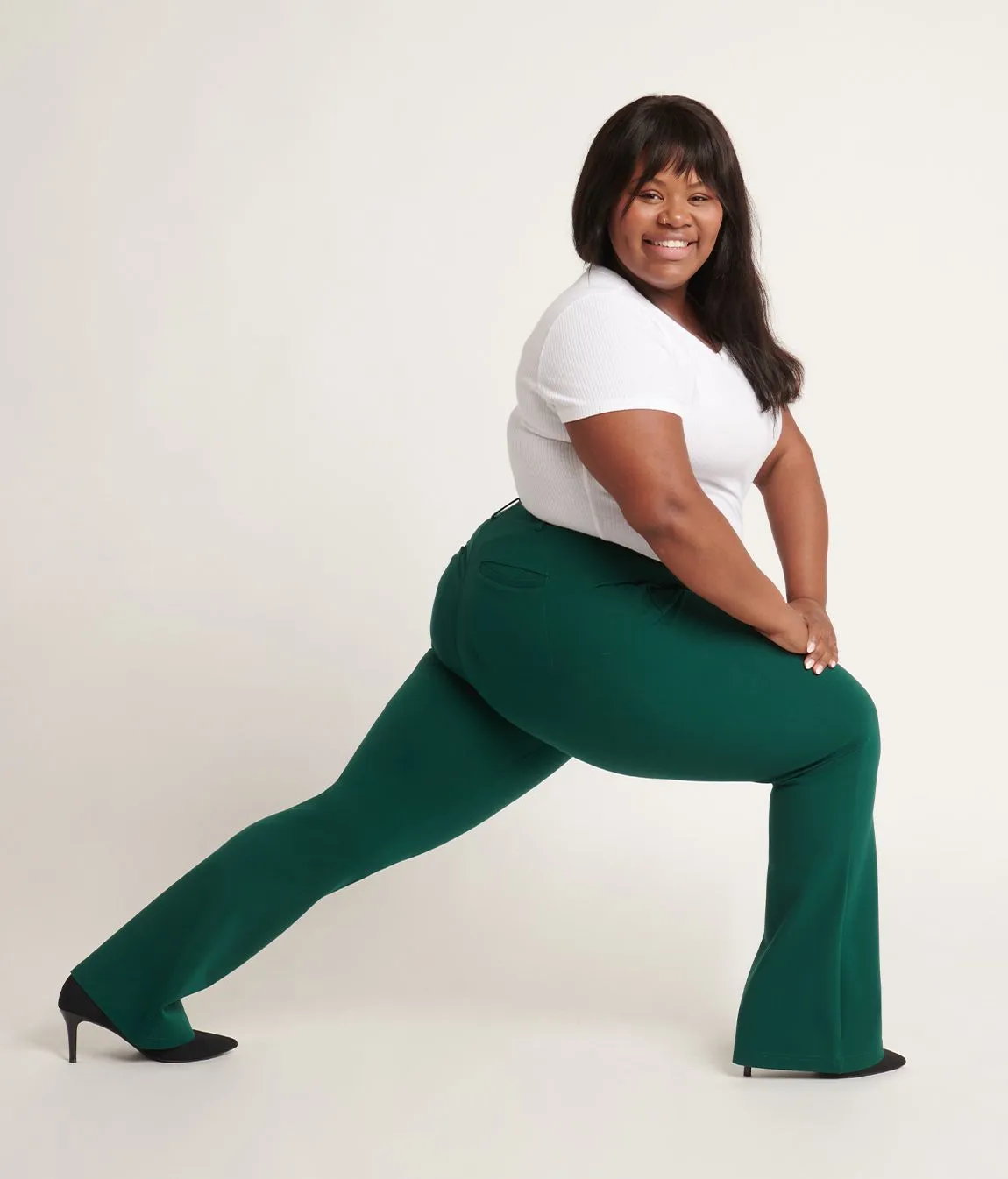 Boot Cut | Two-Pocket Dress Pant Yoga Pants (Botanical)