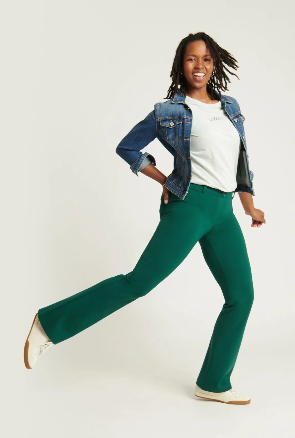 Boot Cut | Two-Pocket Dress Pant Yoga Pants (Botanical)