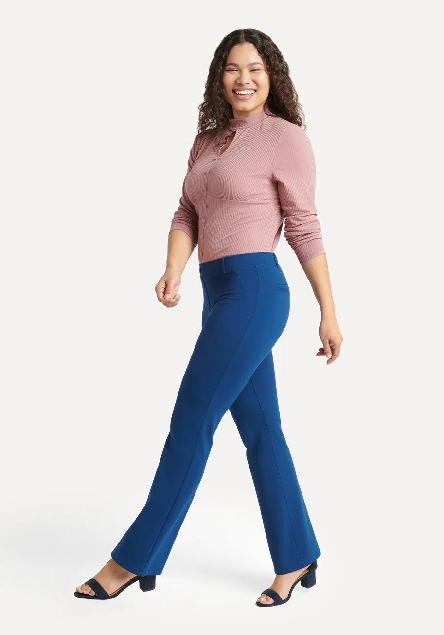Boot Cut | Two-Pocket Dress Pant Yoga Pants (Poseidon)