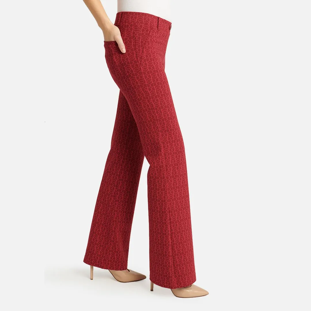 Boot Cut |Two-Pocket Dress Pant Yoga Pants (Rhubarb)