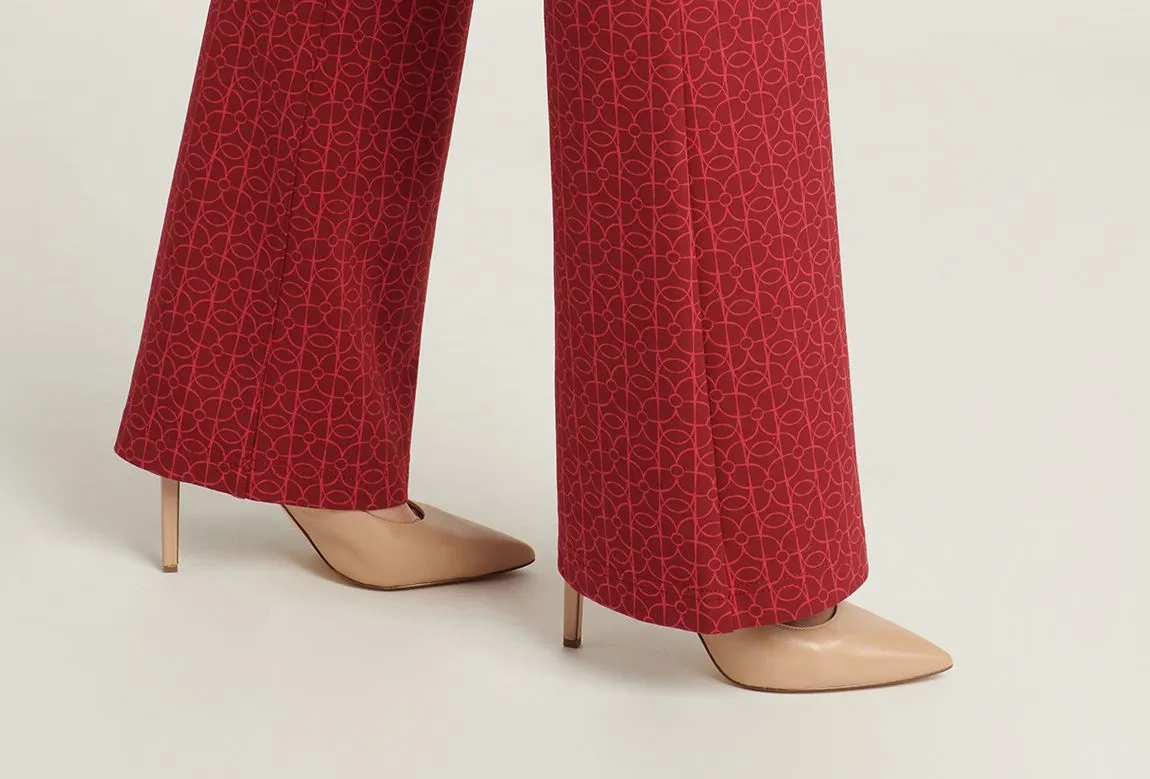 Boot Cut |Two-Pocket Dress Pant Yoga Pants (Rhubarb)
