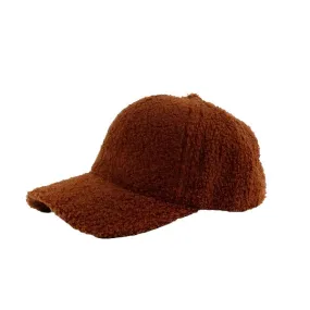 Boucle Sherpa Teddy Bear Knit Ball Cap