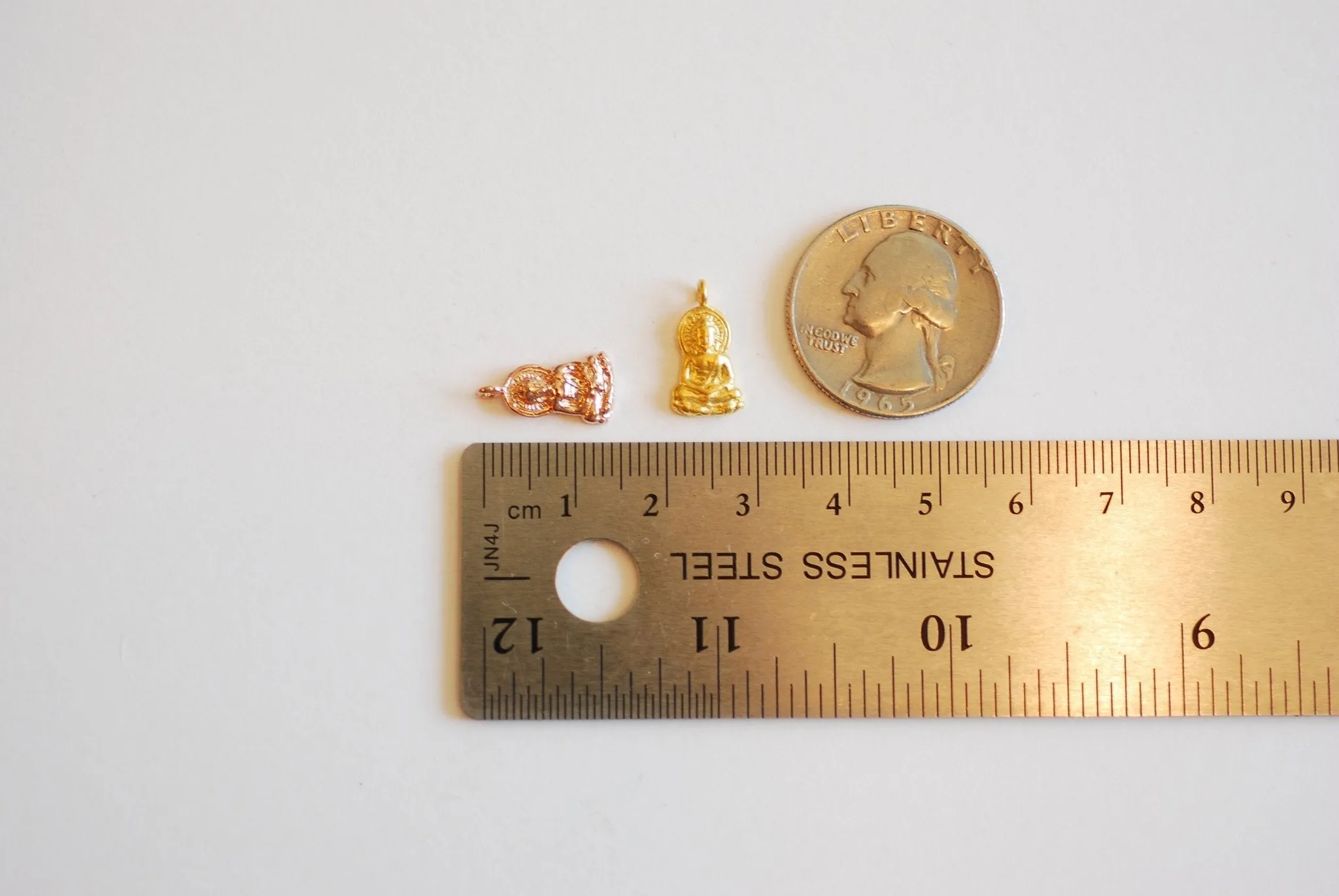 Buddha Vermeil Wholesale Gold or Sterling Silver Charm - vermeil gold, 22k gold plated 925 silver, sitting buddha, yoga, ohm, meditation, yogi, J173