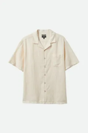 Bunker Linen Blend S/S Color Shirt- White- Brixton