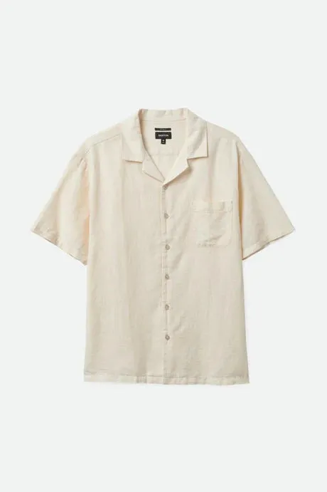 Bunker Linen Blend S/S Color Shirt- White- Brixton