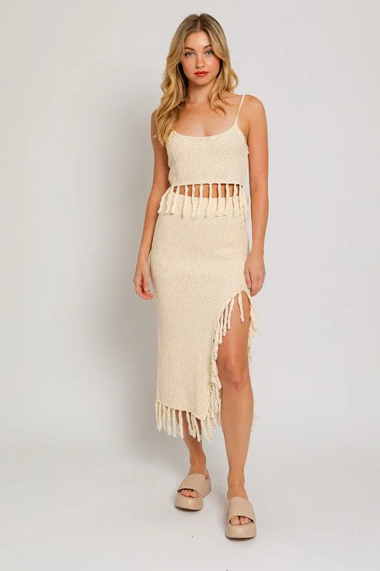 Catalina Island Tassel Midi Skirt - Final Sale