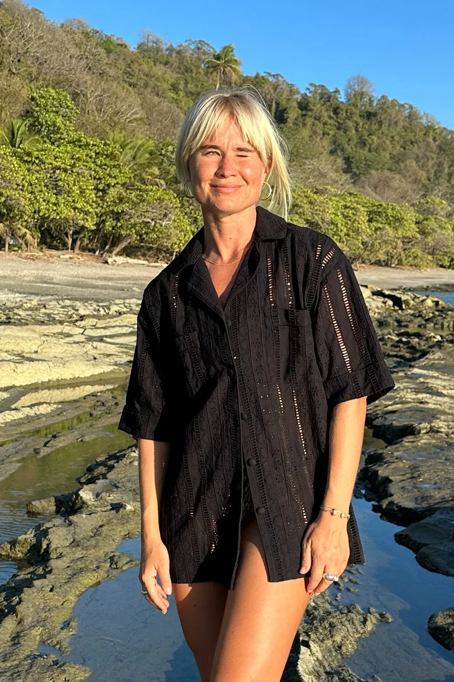 chlo shirt - black broderie