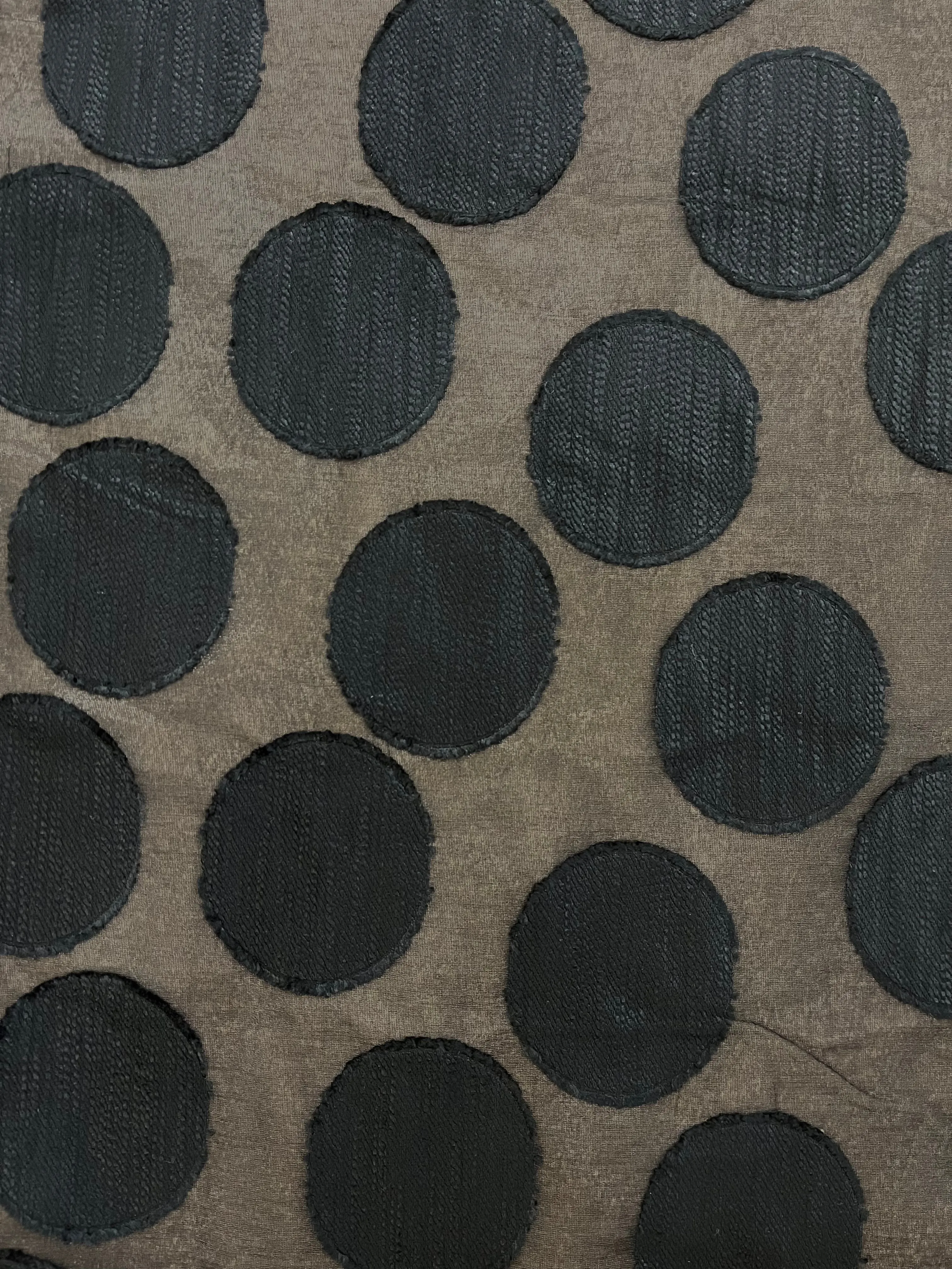 Circle Embroidered Poly Organza - Black