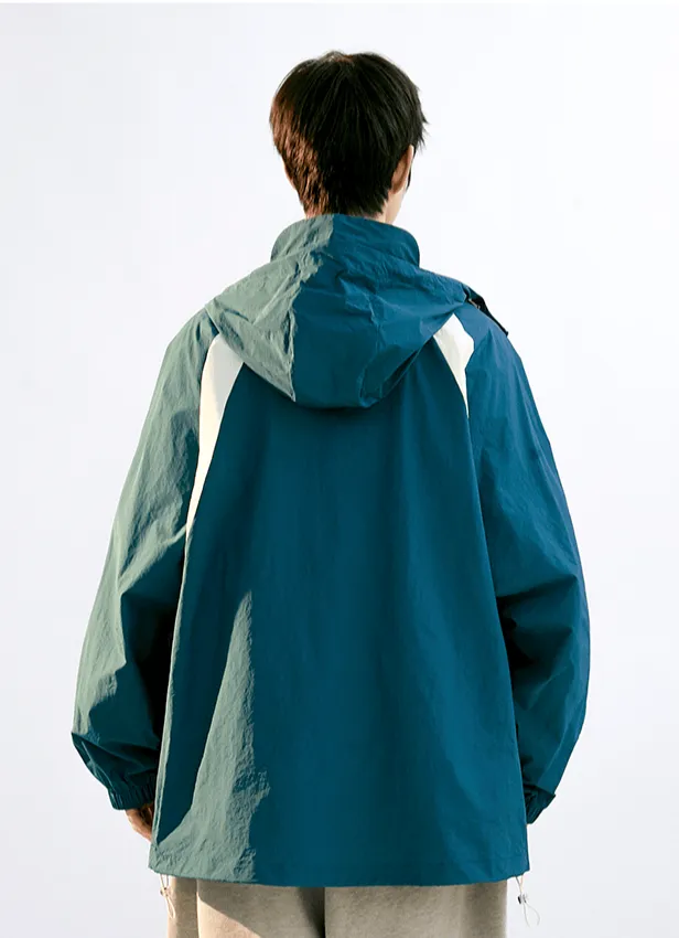 Color Block Hooded Windbreaker