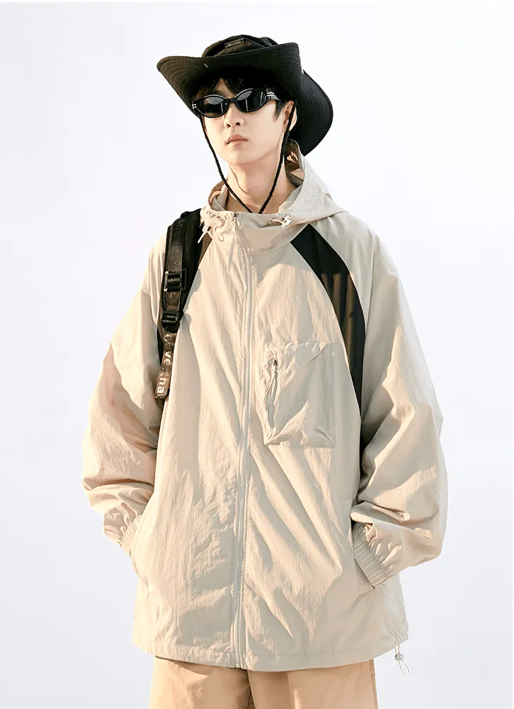 Color Block Hooded Windbreaker