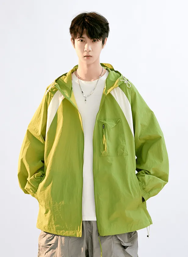 Color Block Hooded Windbreaker
