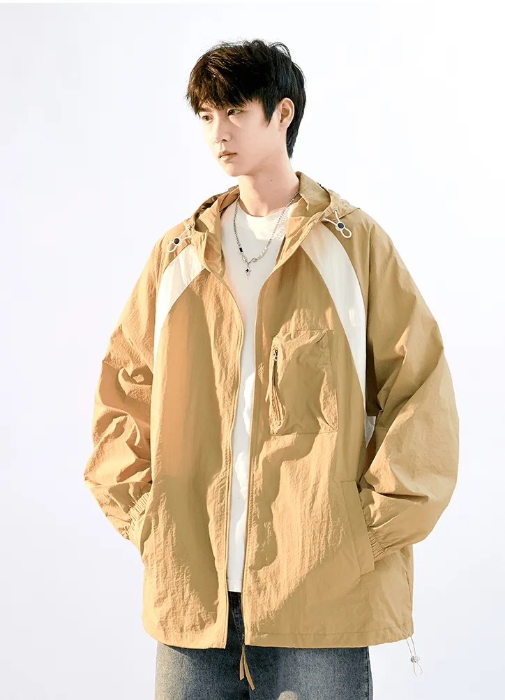 Color Block Hooded Windbreaker