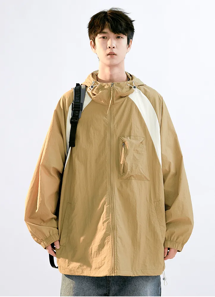 Color Block Hooded Windbreaker