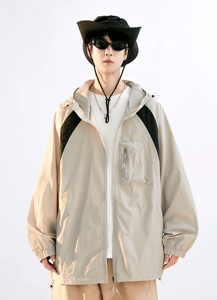 Color Block Hooded Windbreaker
