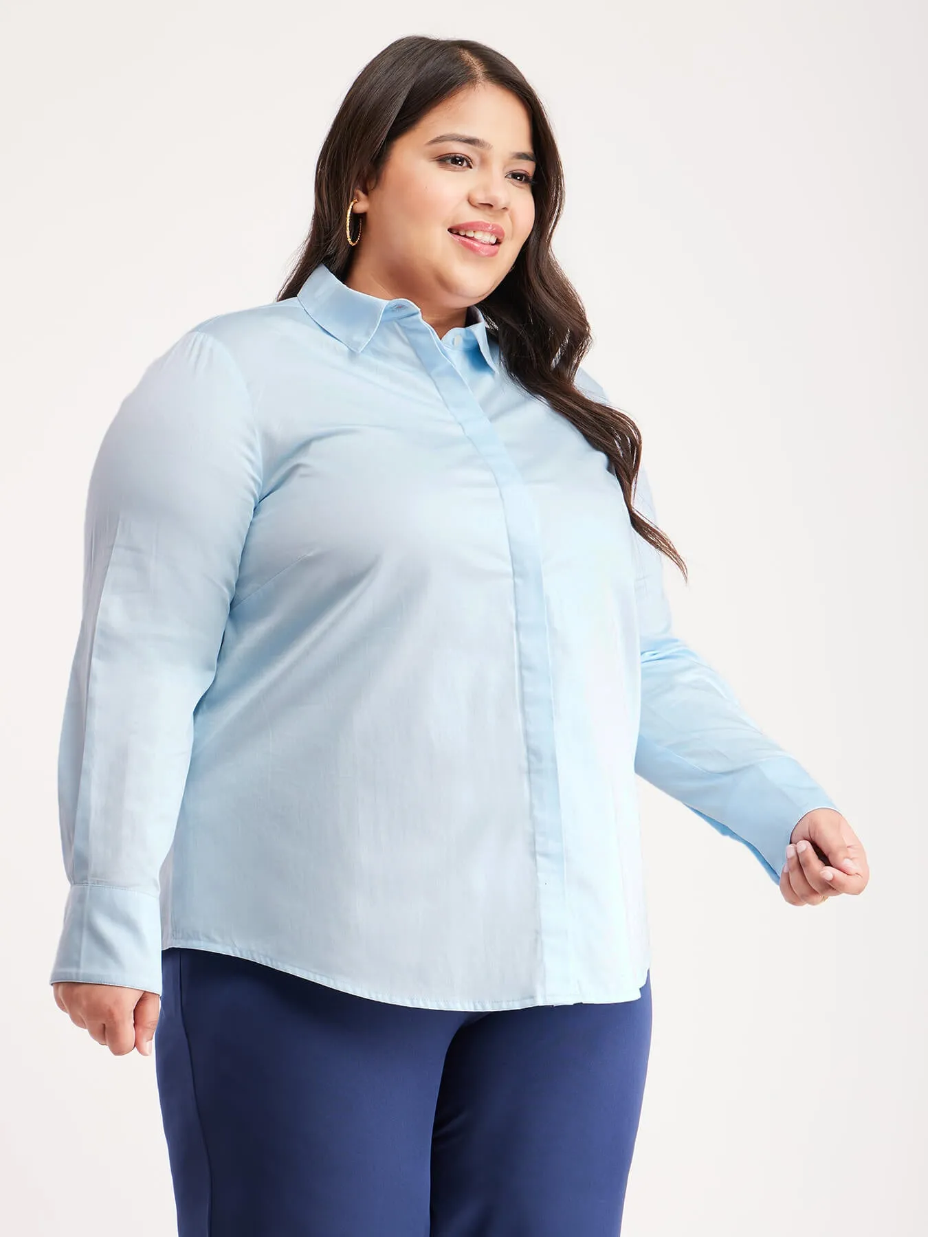 Cotton Shirt - Light Blue