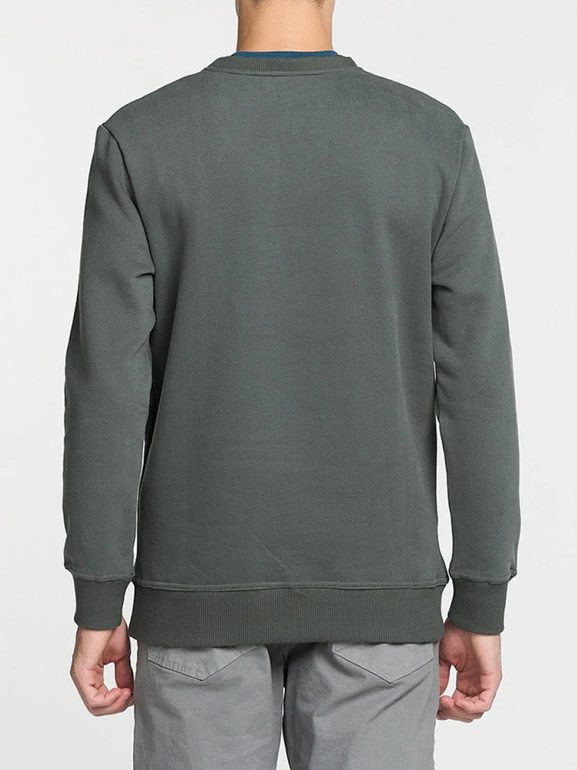Crew Neck Sweatshirt Military Khaki