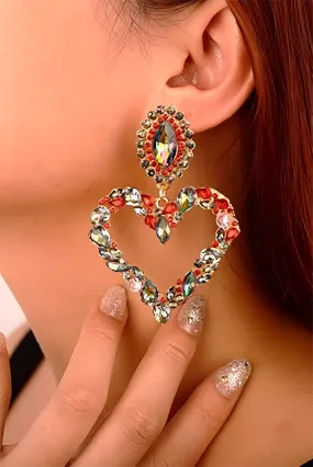 Crystal Heart Drop Earrings