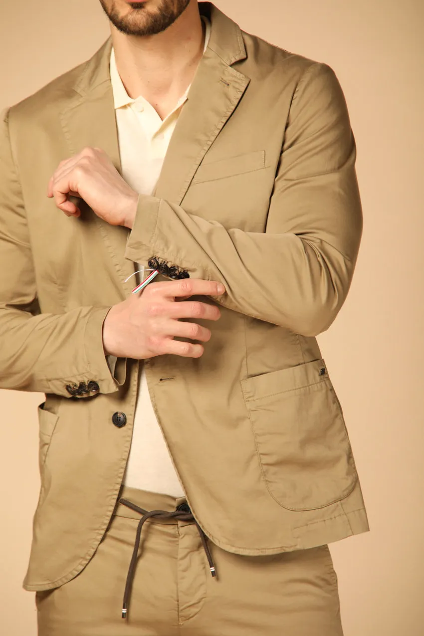 Da Vinci Travel men's blazer in tecno travel stretch satin with details regular