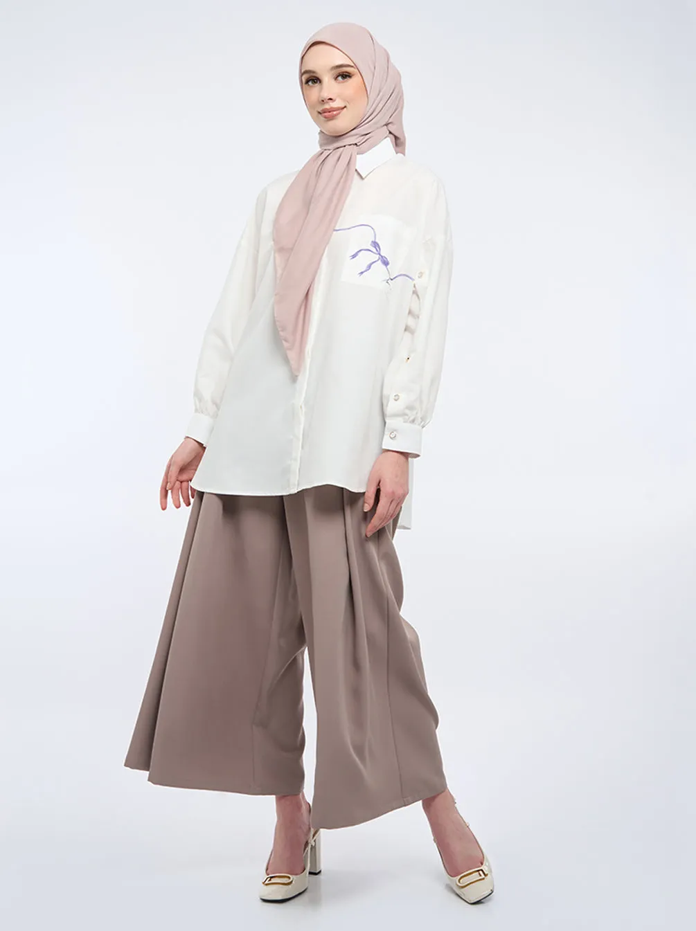FLOREN PRINTING POCKET TOP WHITE