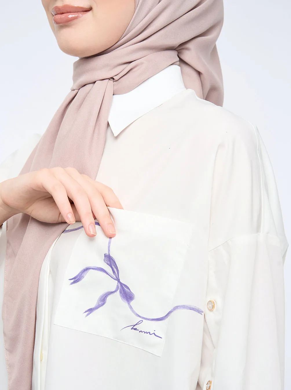 FLOREN PRINTING POCKET TOP WHITE