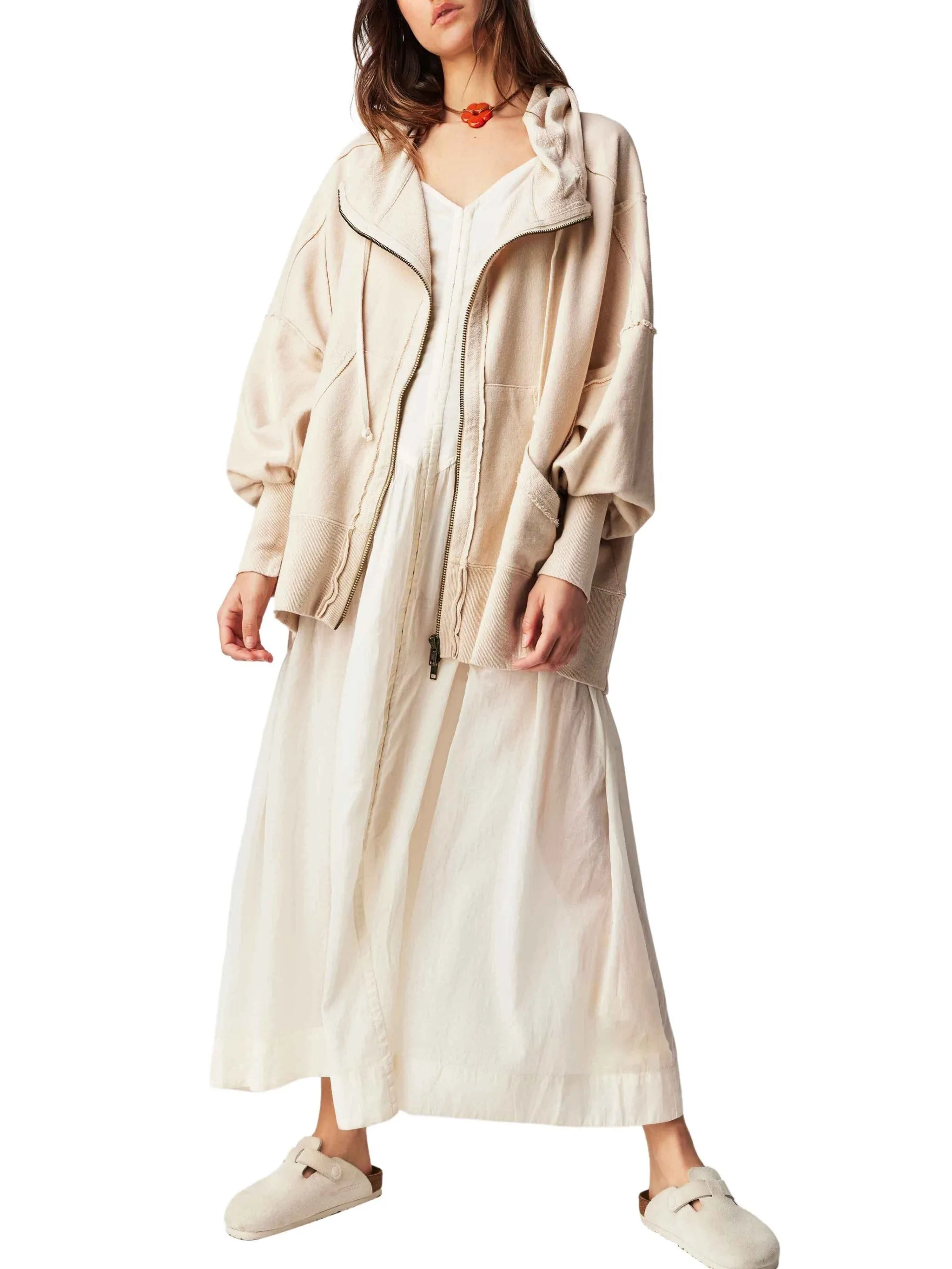 Free People Camden Hoodie - Summer Khaki