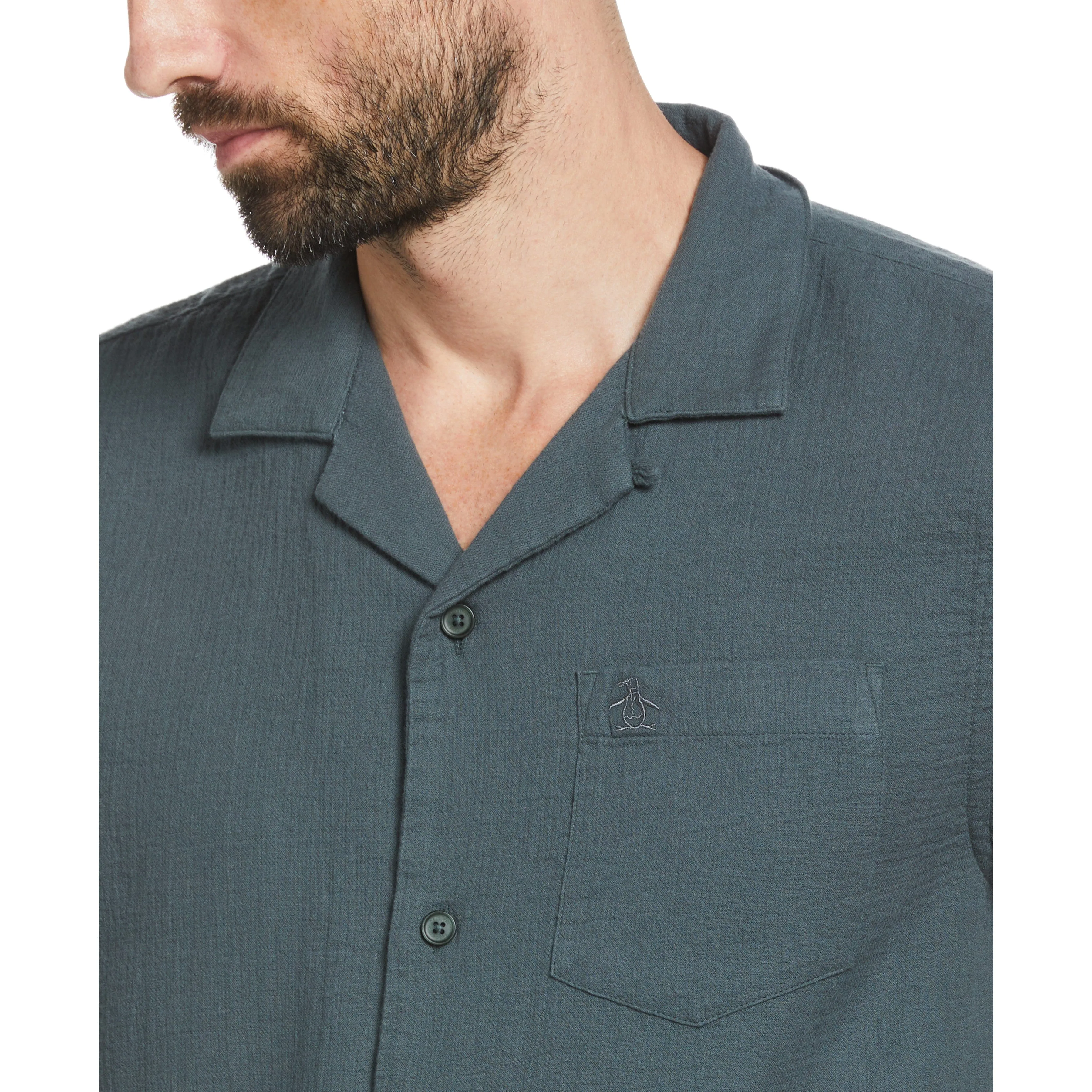 Gauze Tonal Camp Collar Shirt
