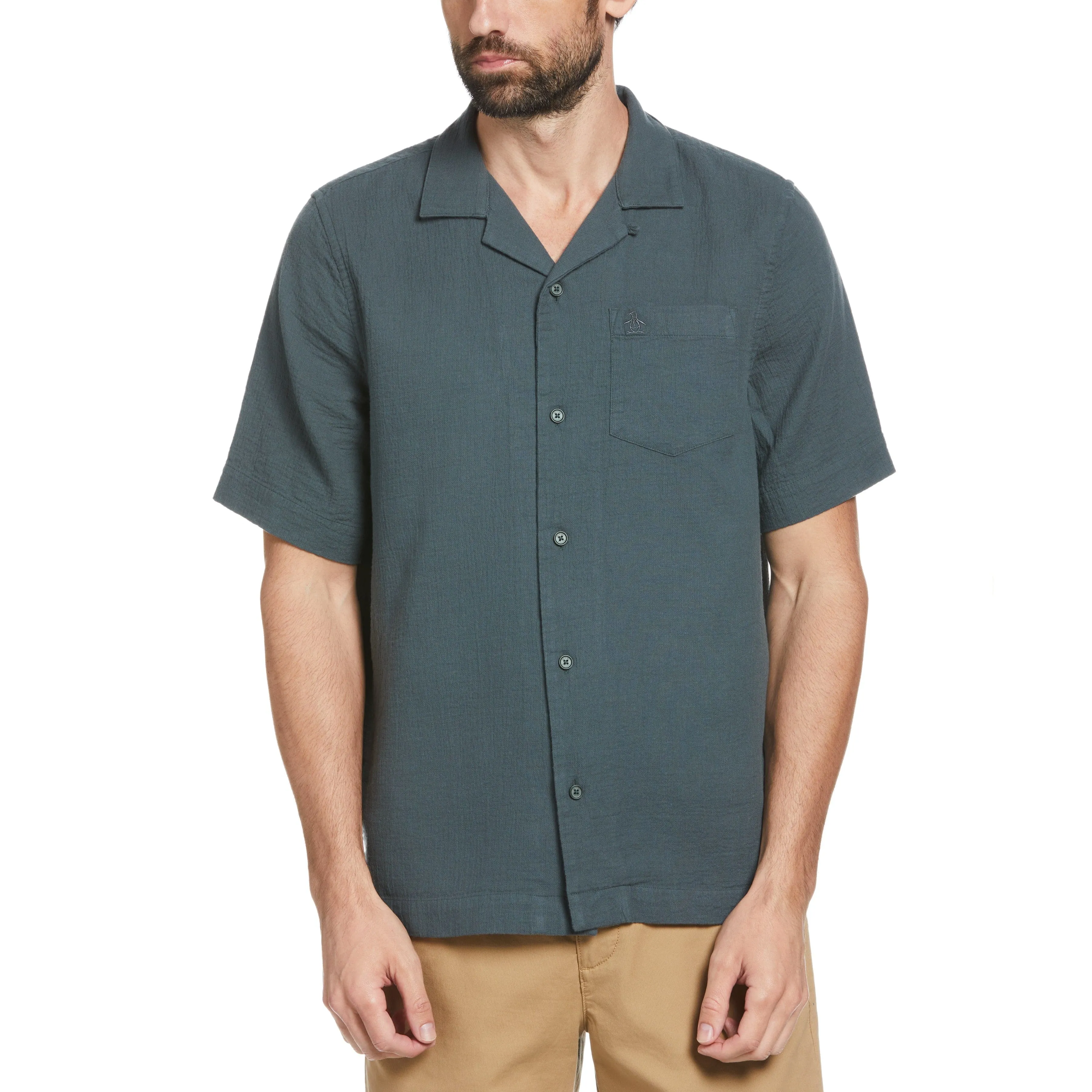 Gauze Tonal Camp Collar Shirt