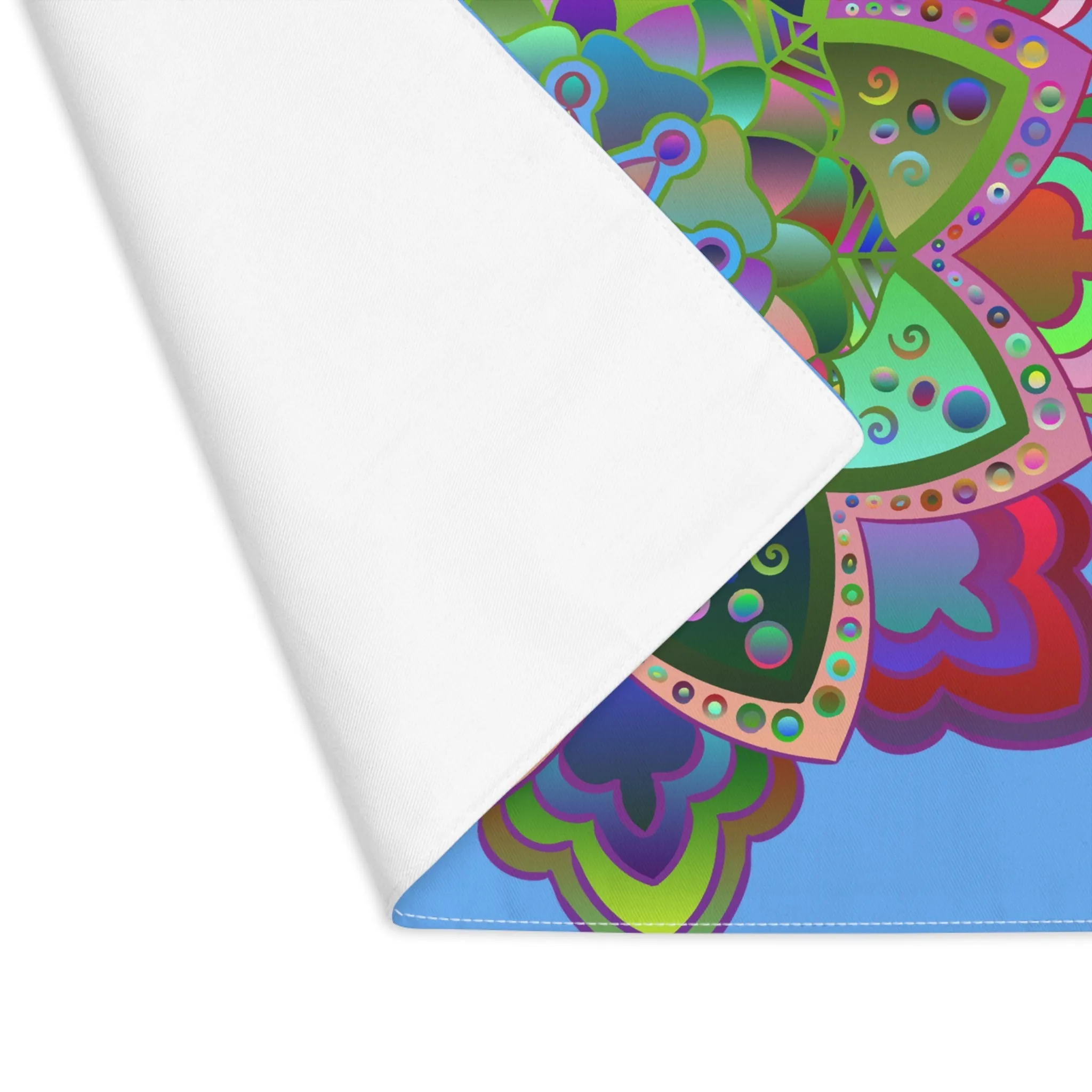 Hand-Drawn Mandala Placemat - Light Blue, 1pc