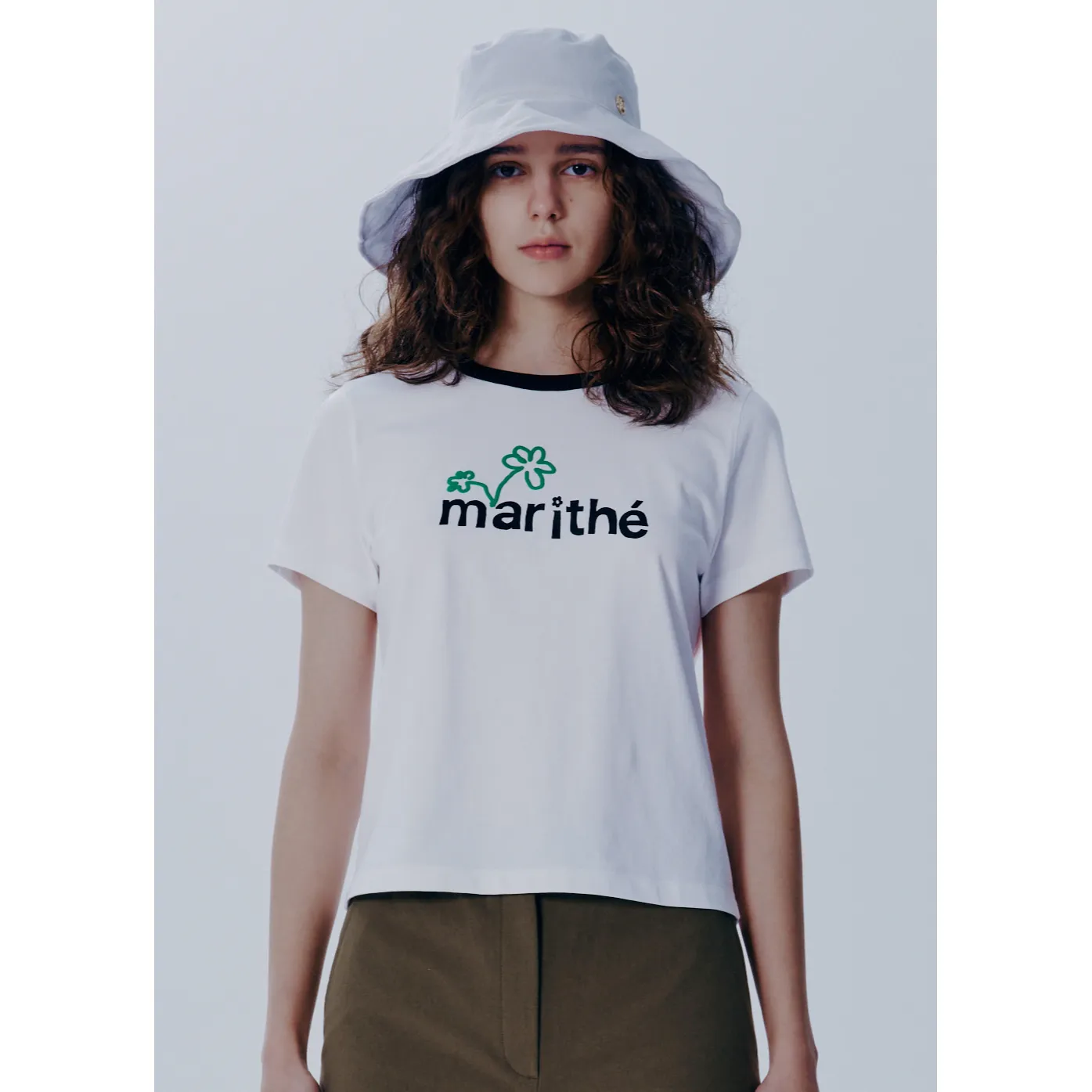 HAND WRITTEN FLOWER LOGO RINGER TEE