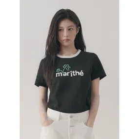 HAND WRITTEN FLOWER LOGO RINGER TEE