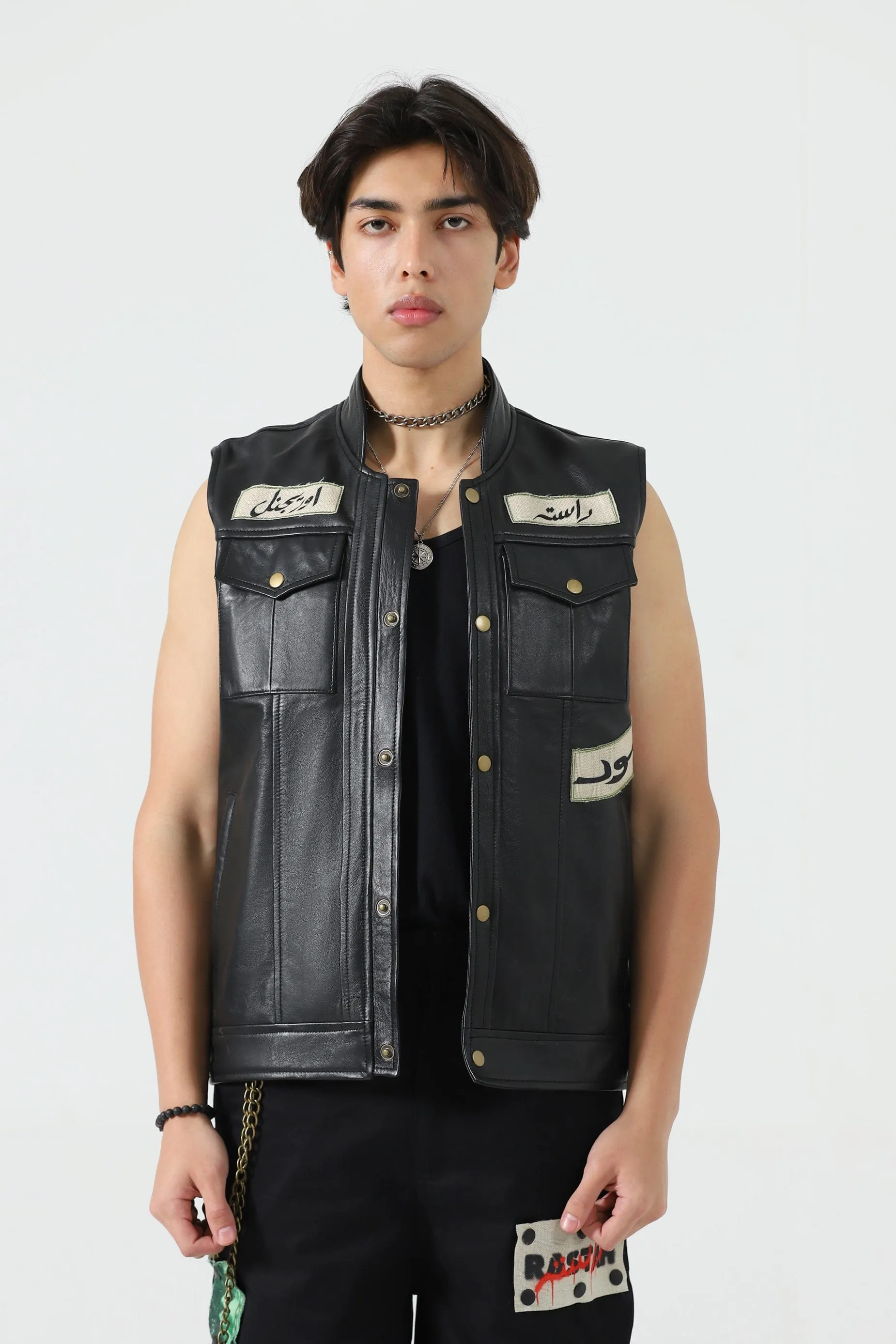 HANDCRAFTED LEATHER PATCH VEST