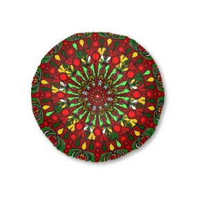 Handmade Mandala Art Floor Cushion - Round Tufted Pillow