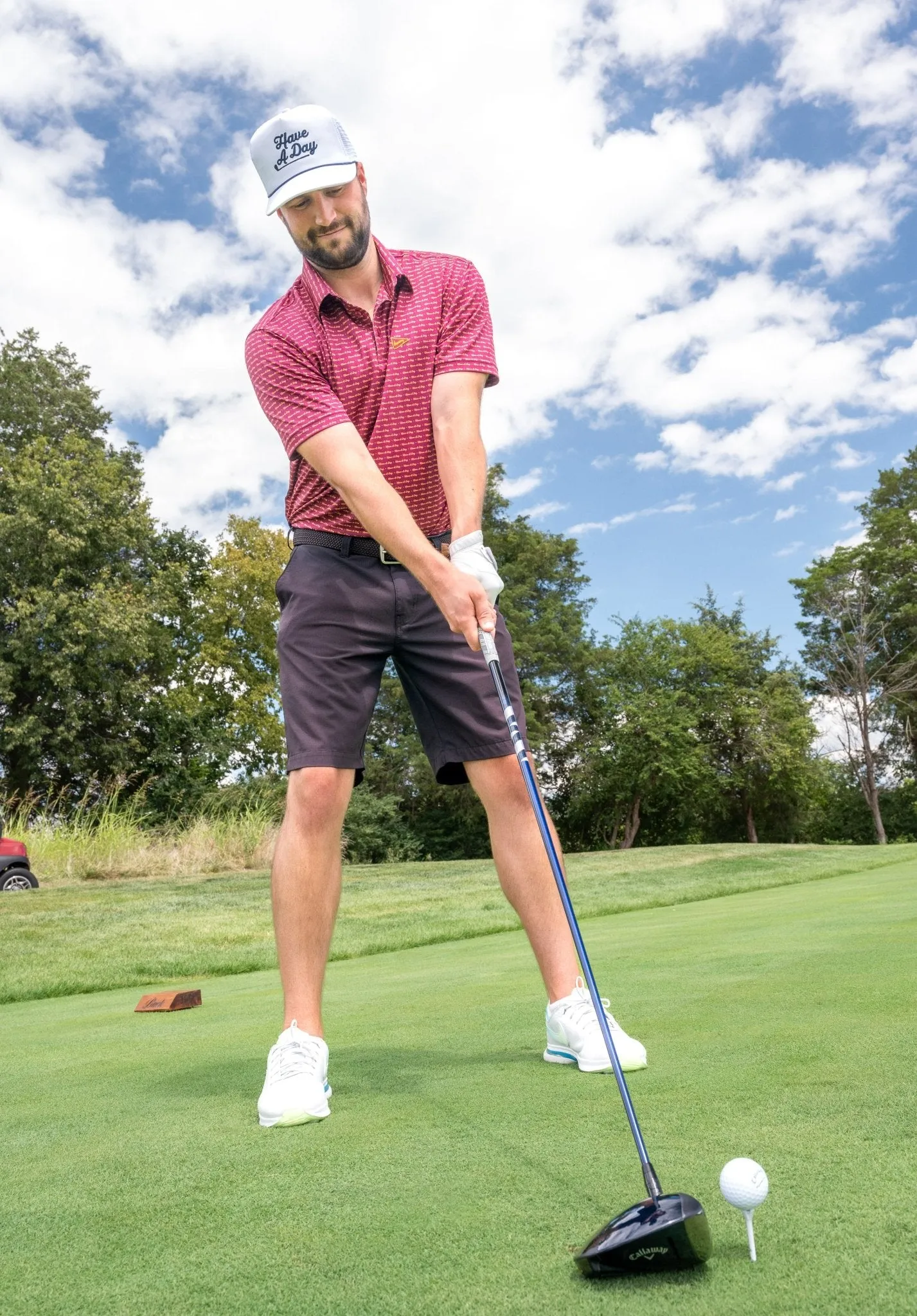 Have A Day Cardinal & Gold Polo
