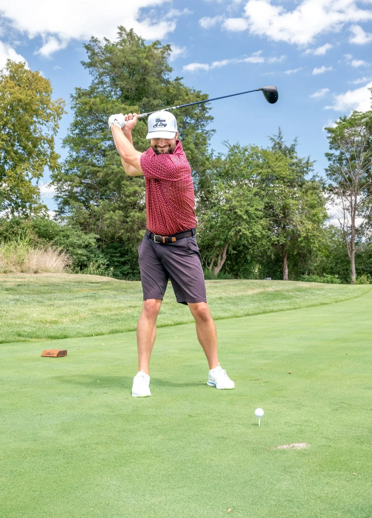 Have A Day Cardinal & Gold Polo