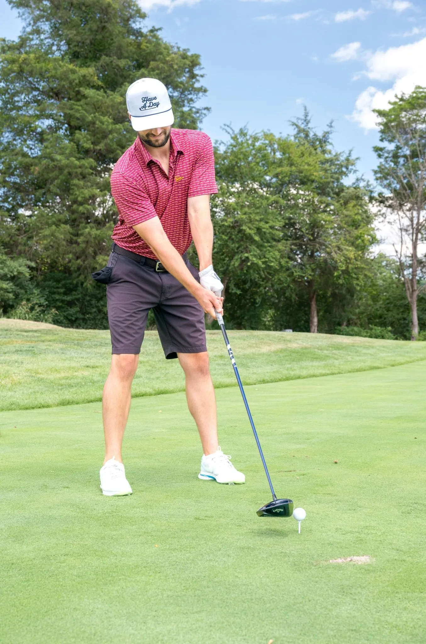 Have A Day Cardinal & Gold Polo