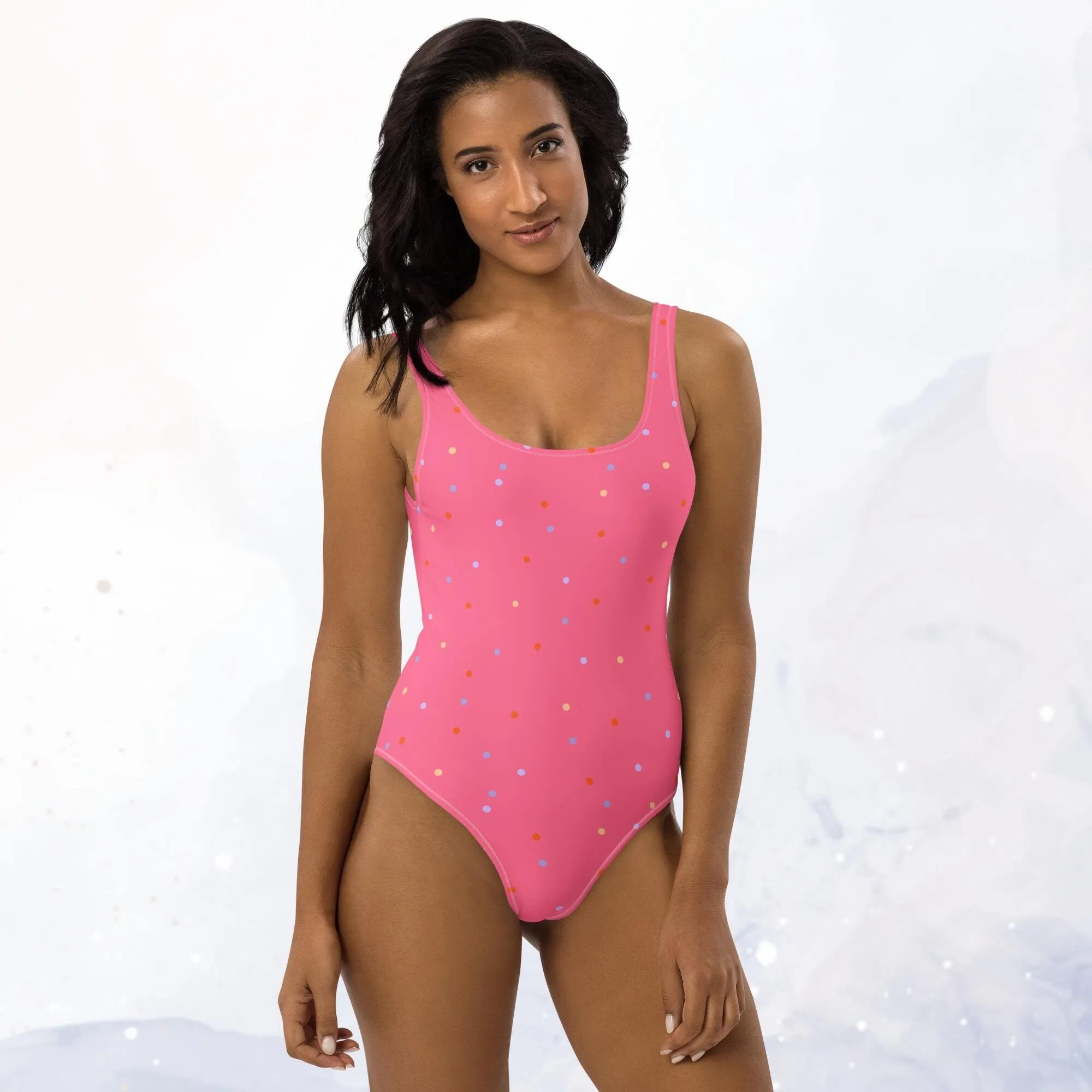 Hot Pink Polka Dot One-Piece Swimsuit