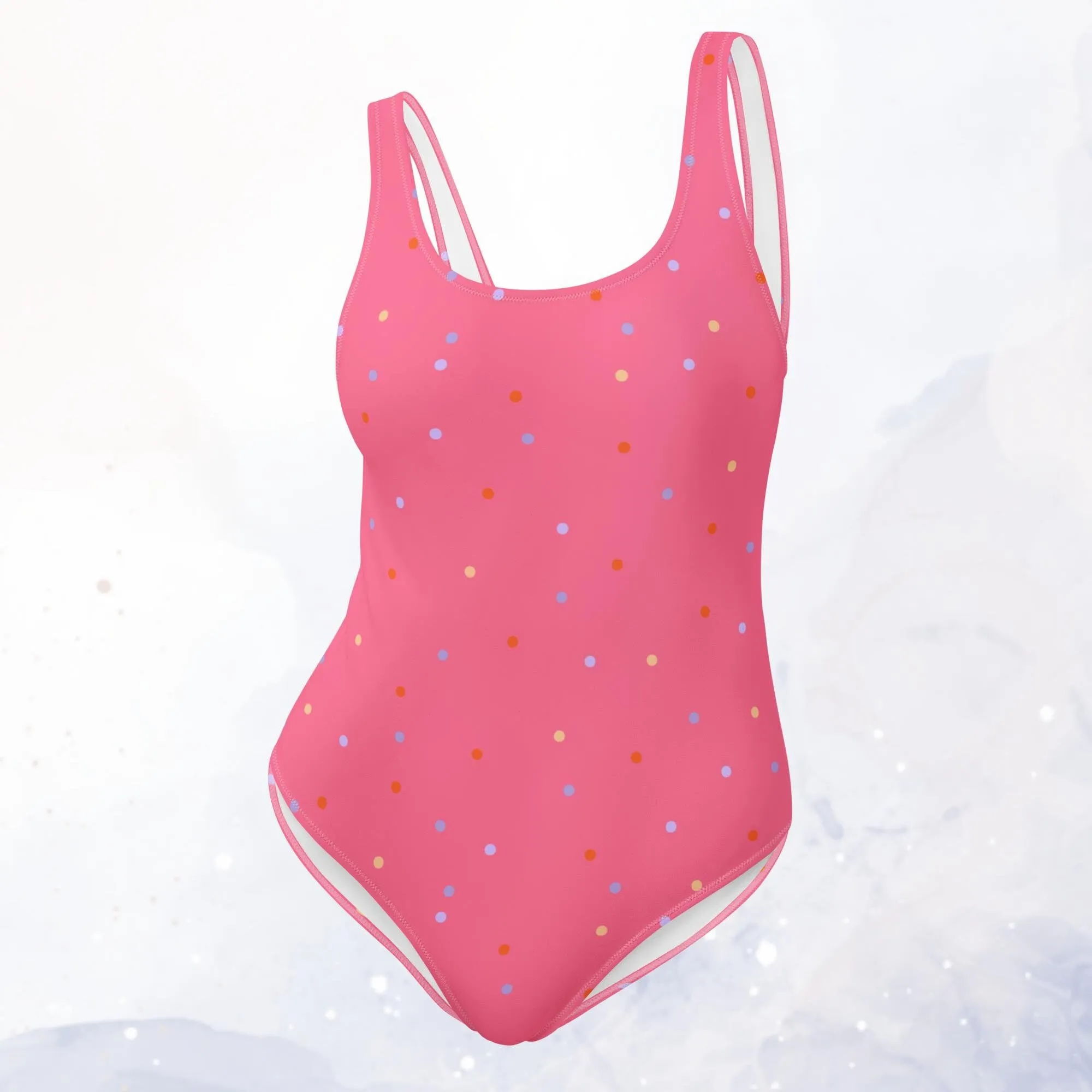 Hot Pink Polka Dot One-Piece Swimsuit