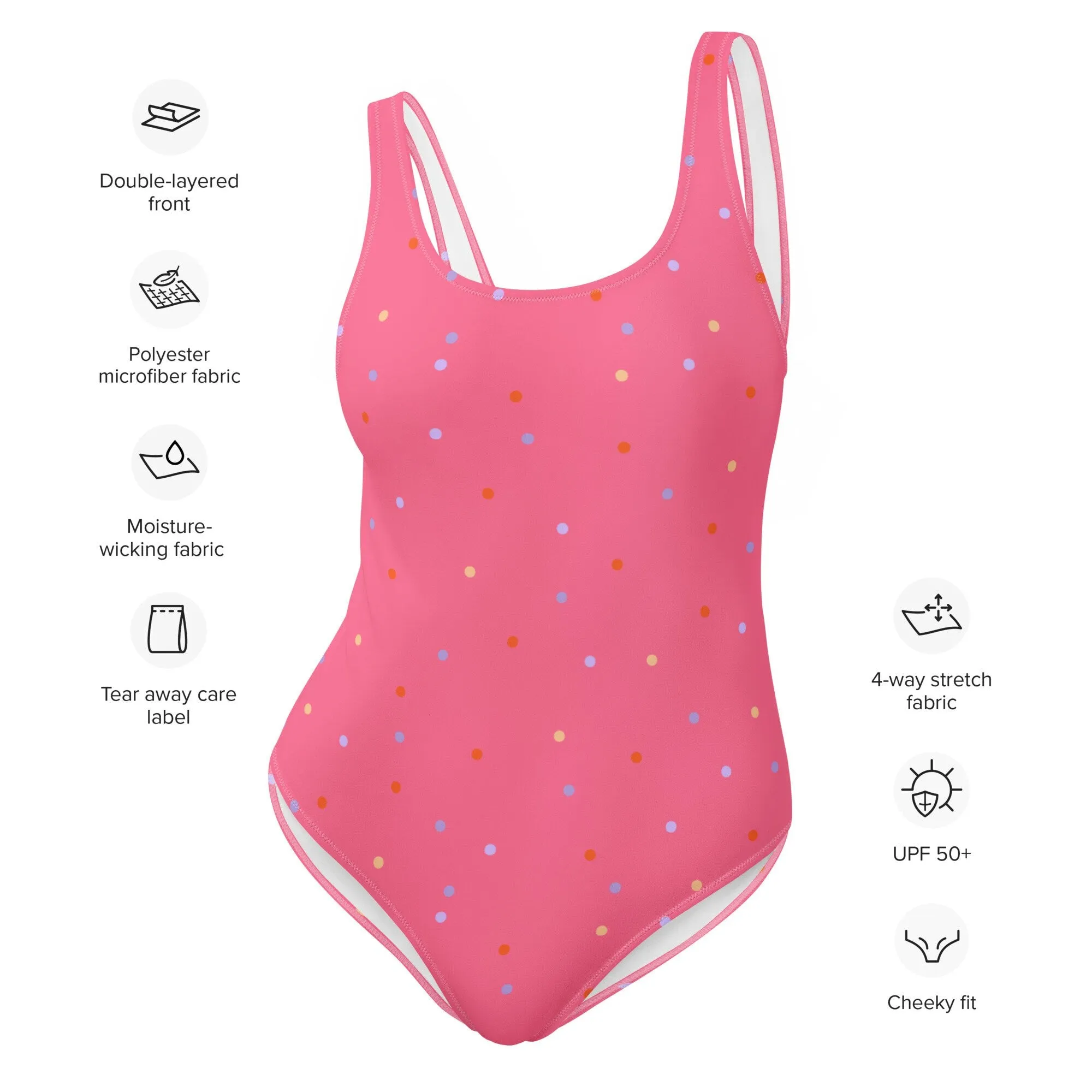 Hot Pink Polka Dot One-Piece Swimsuit