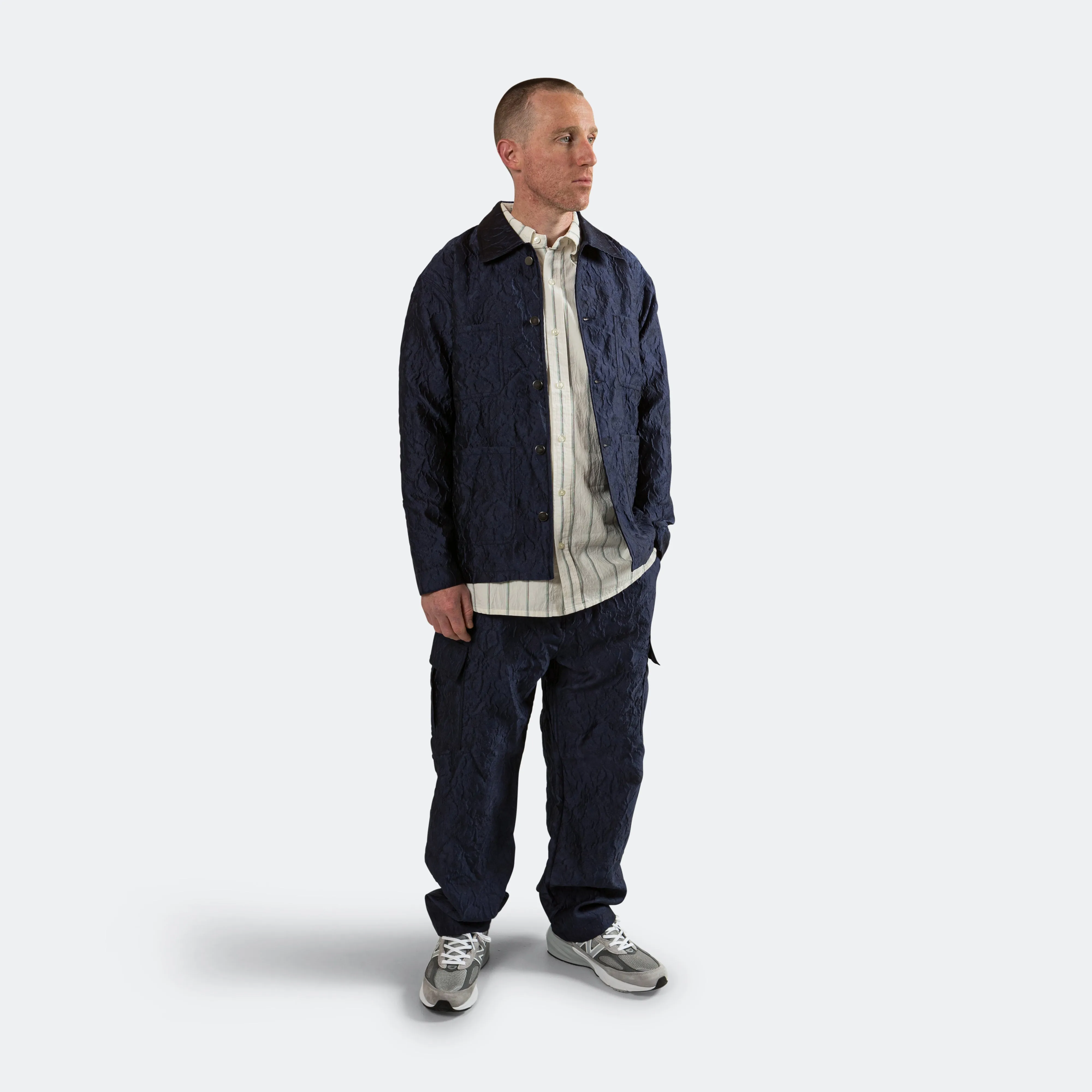 Italian Wrinkle Chore Coat - Navy