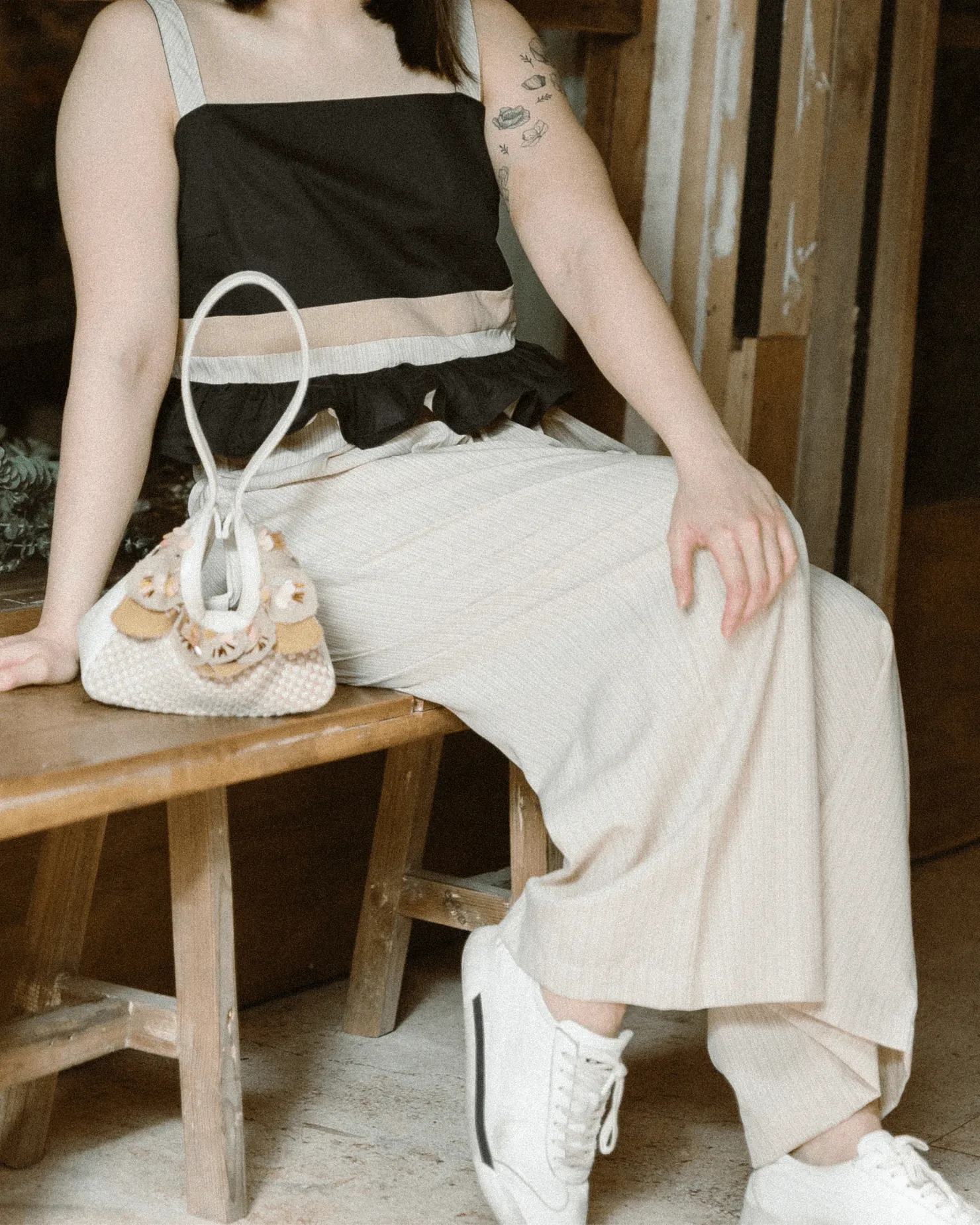Lakbay Pants Beige Pinstripes