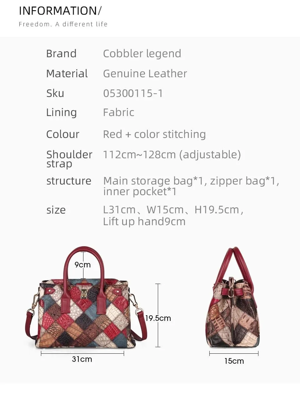 Leather Large Capacity Handbag