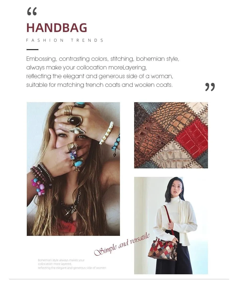 Leather Large Capacity Handbag
