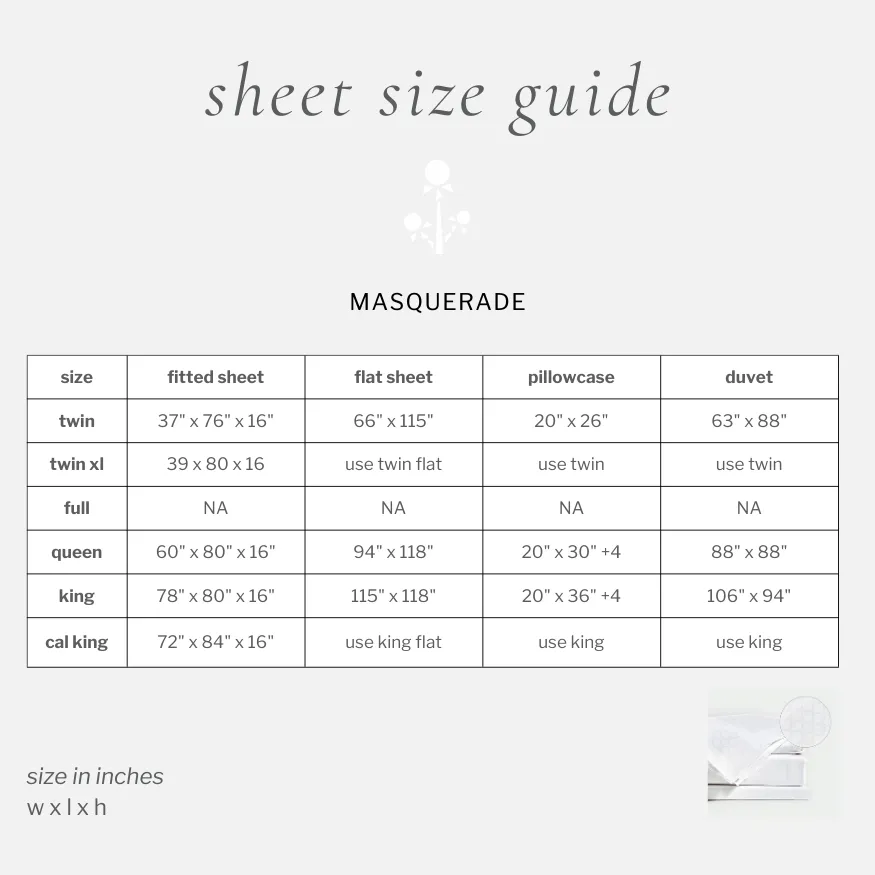 masquerade sheet set