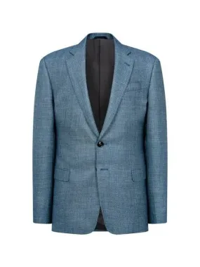 Men s Silk Blend Single Jacket Blue