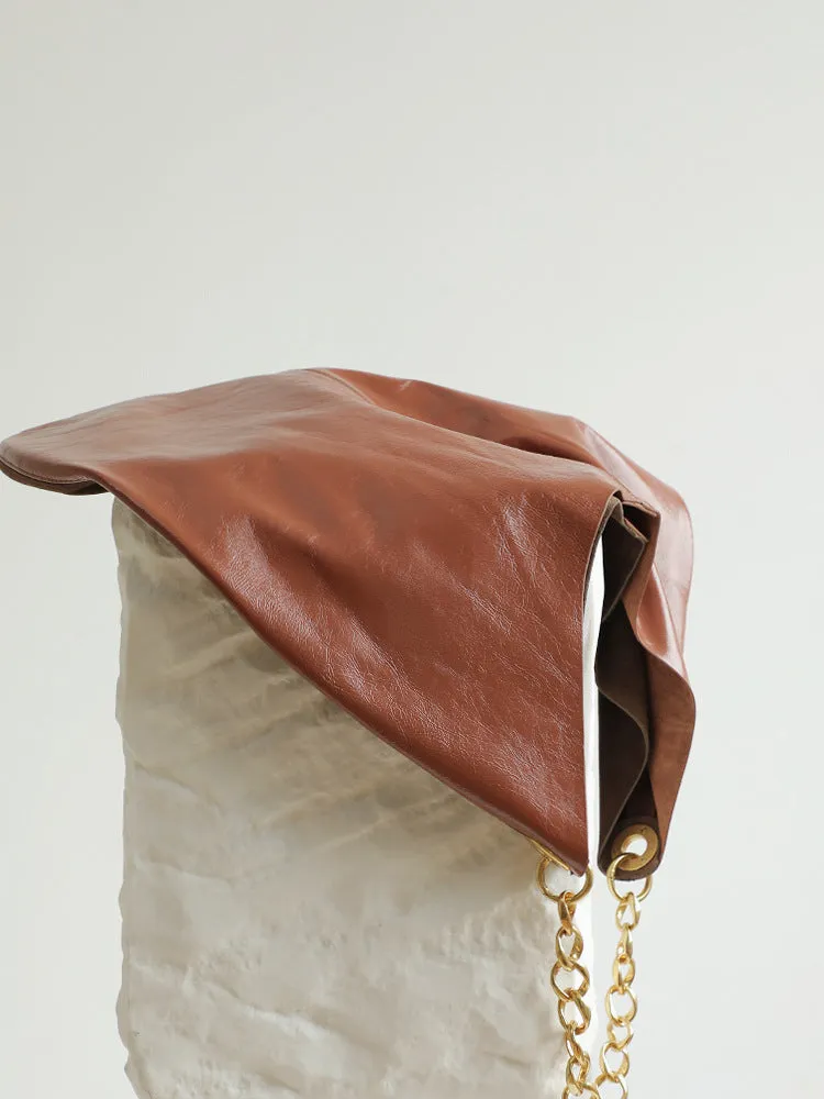 Oversized Fashion Cowhide Leather and Suede Double-sided Chain Boho Bag, Must-have Fashion Slouchy Tote Bag,