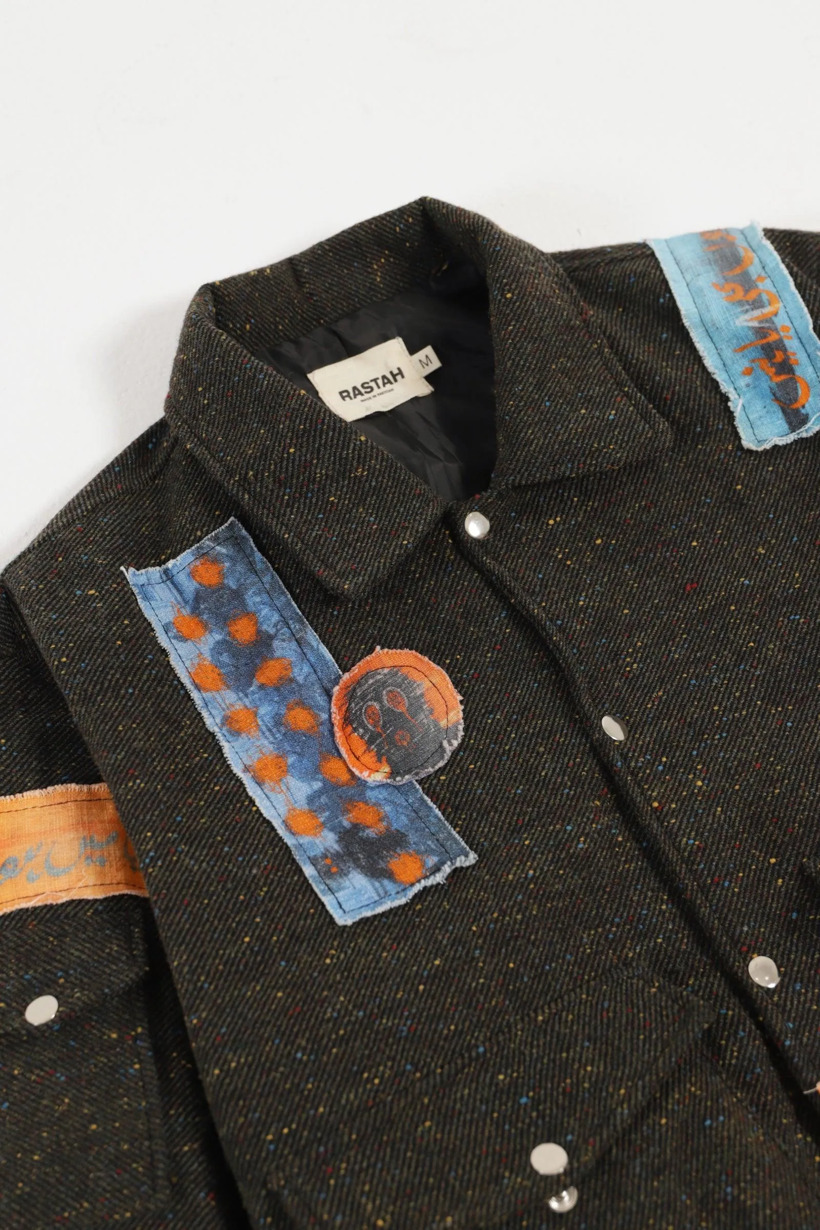PATCHWORK HANDWOVEN BOMBER JACKET