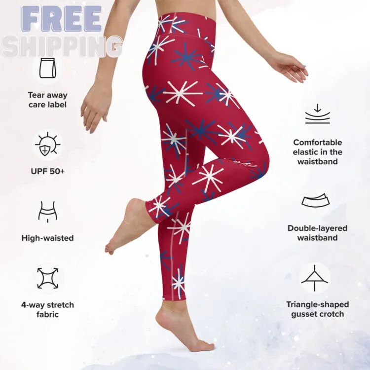 Patriotic Red High Waist Leggings