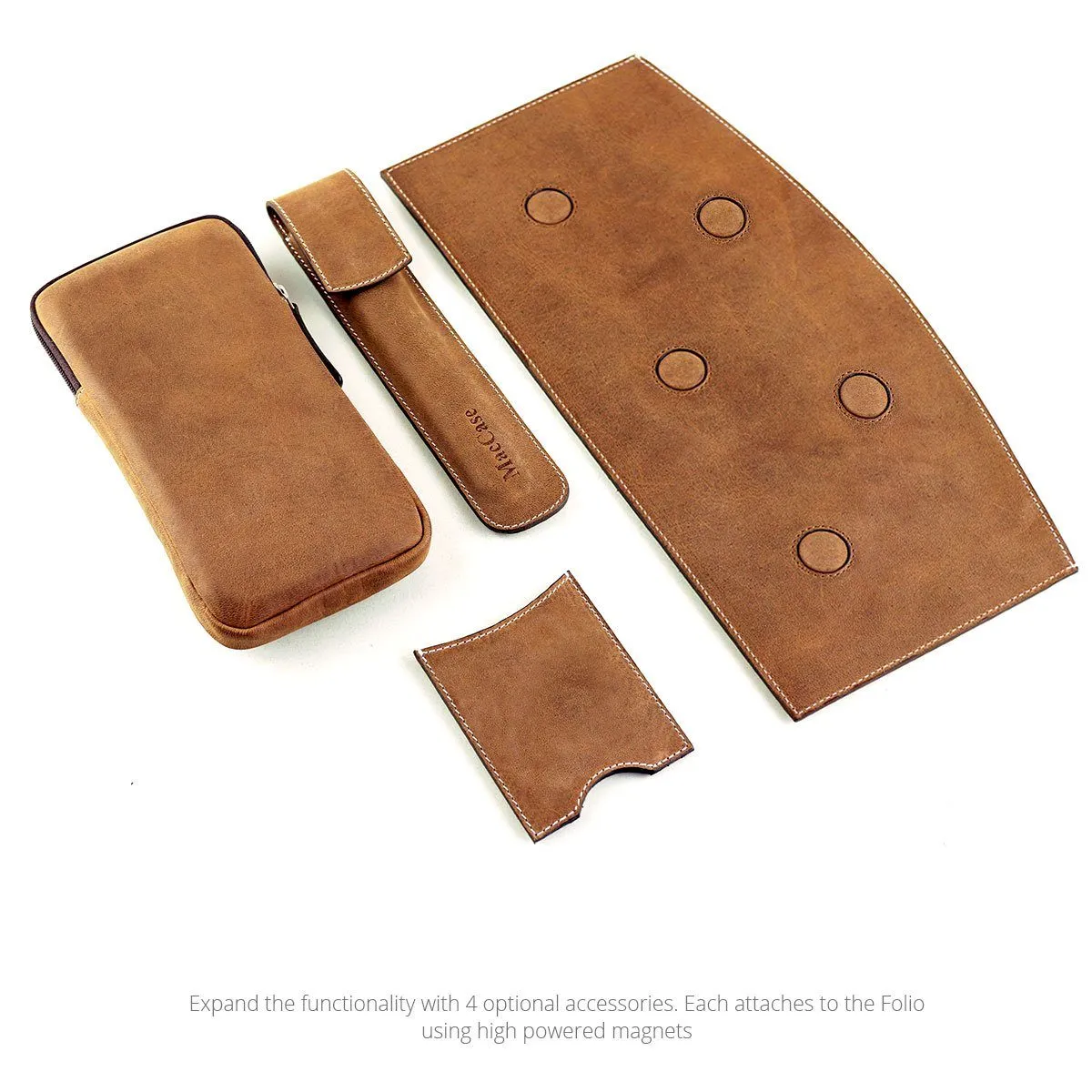 Premium Leather Folio Cable Pouch