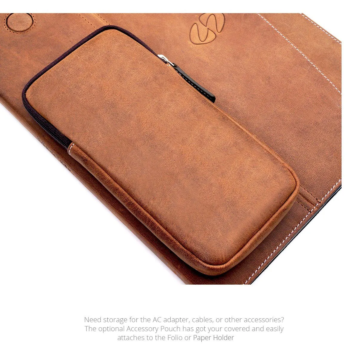 Premium Leather Folio Cable Pouch