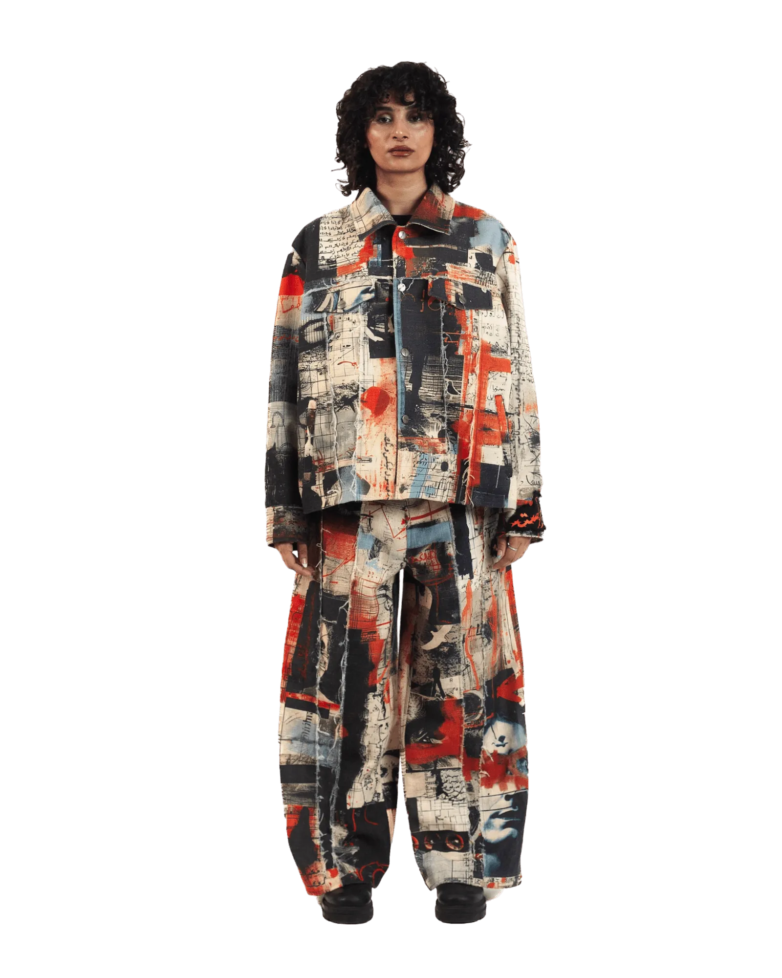 "Ethereal Loop" Abstract Printed Coach Jacket